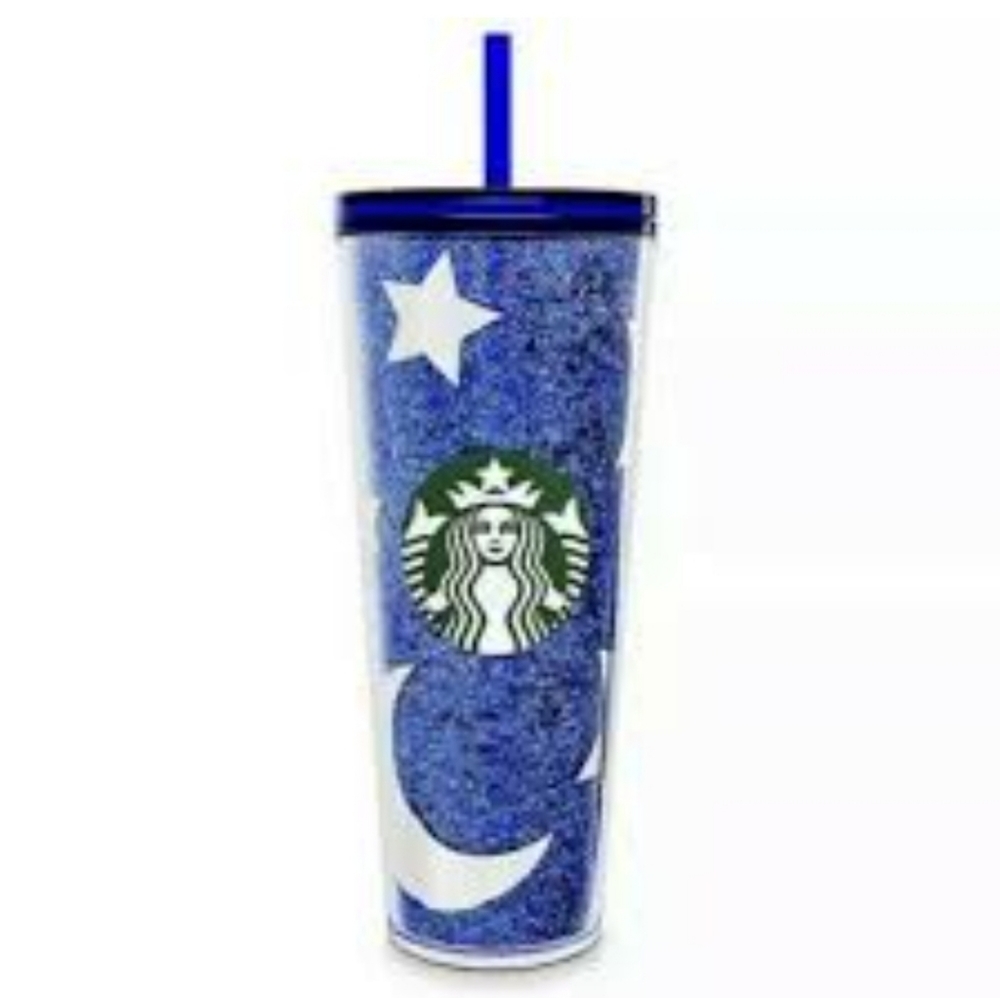 New! Limited Edition Starbucks Disney World Blue Tumbler With Straw